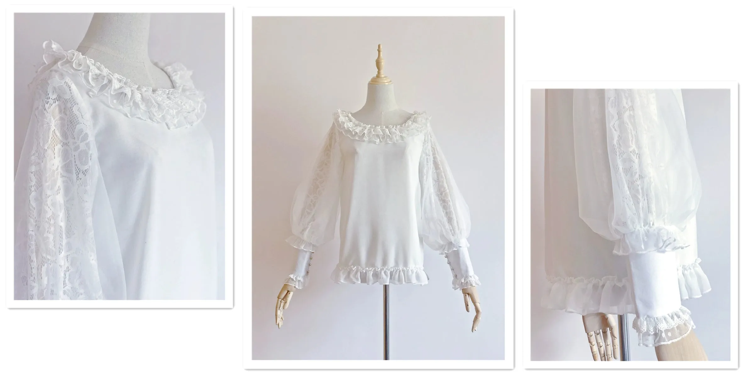Airfreeing~Messiah~Elegant Lolita Shirt Double-layered Mutton Sleeve Blouse