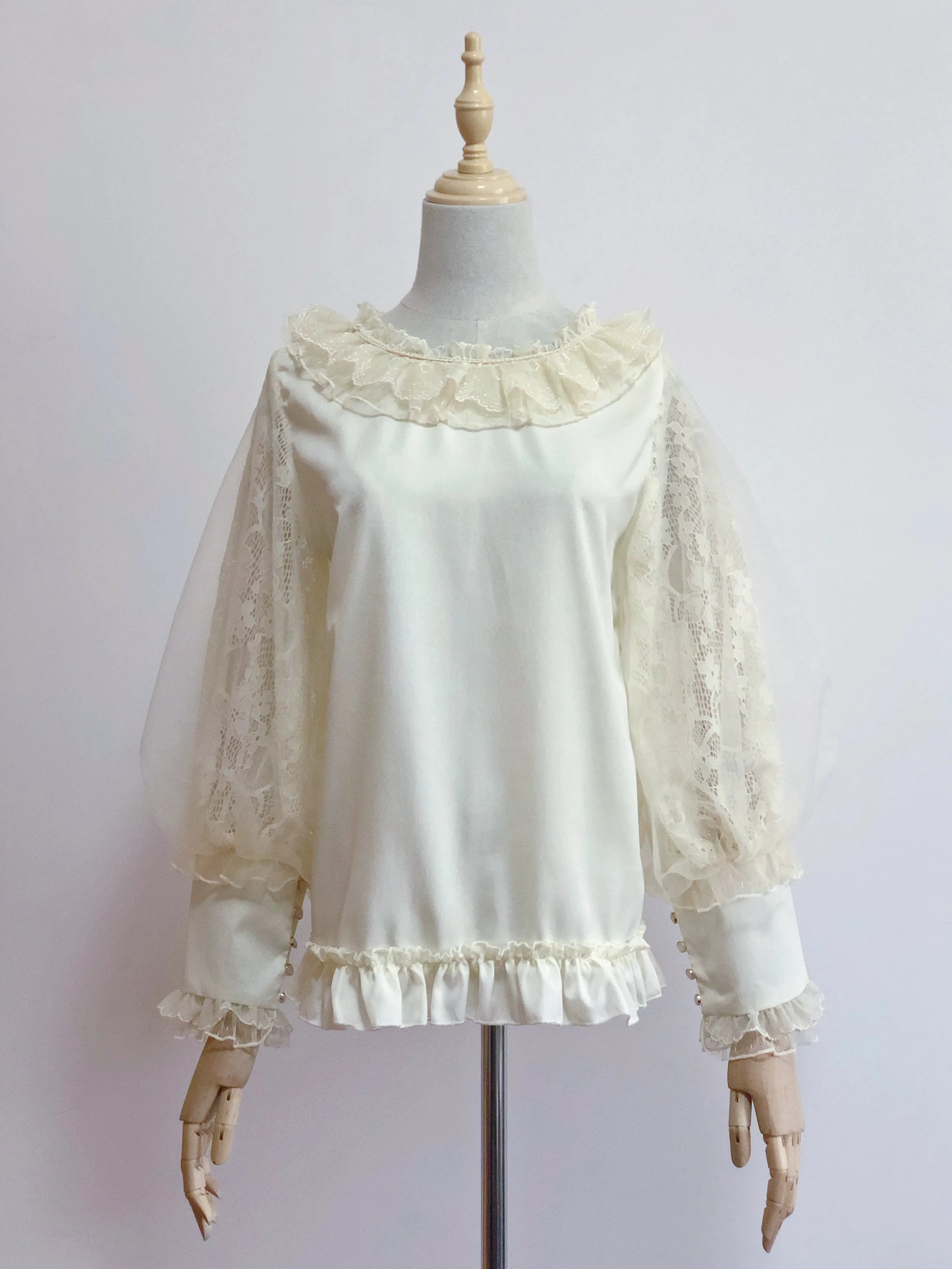 Airfreeing~Messiah~Elegant Lolita Shirt Double-layered Mutton Sleeve Blouse