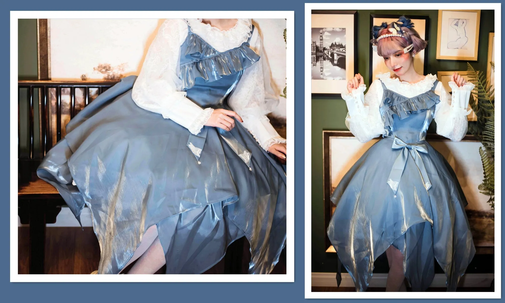 Airfreeing~Messiah~Elegant Lolita Shirt Double-layered Mutton Sleeve Blouse