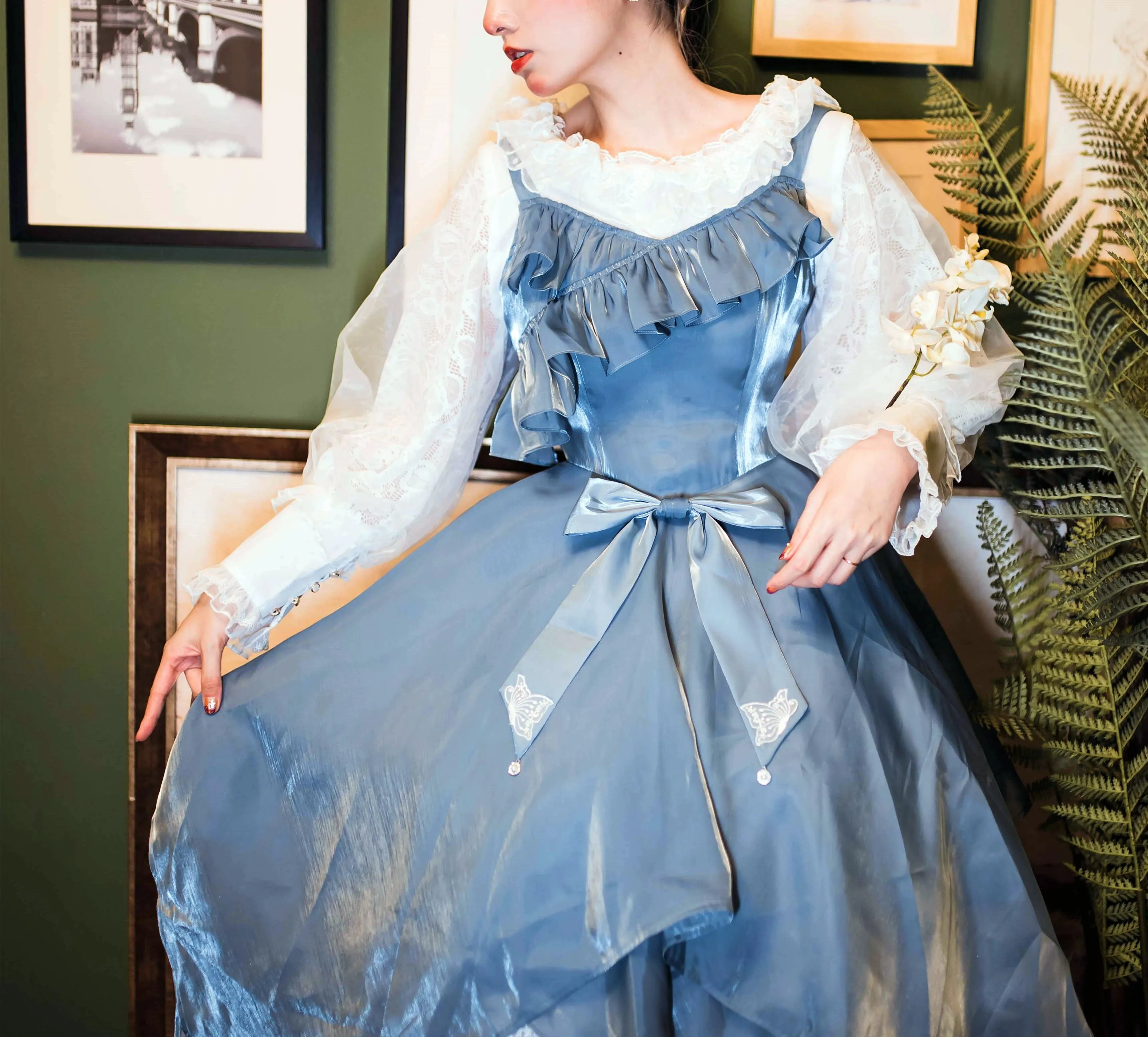 Airfreeing~Messiah~Elegant Lolita Shirt Double-layered Mutton Sleeve Blouse