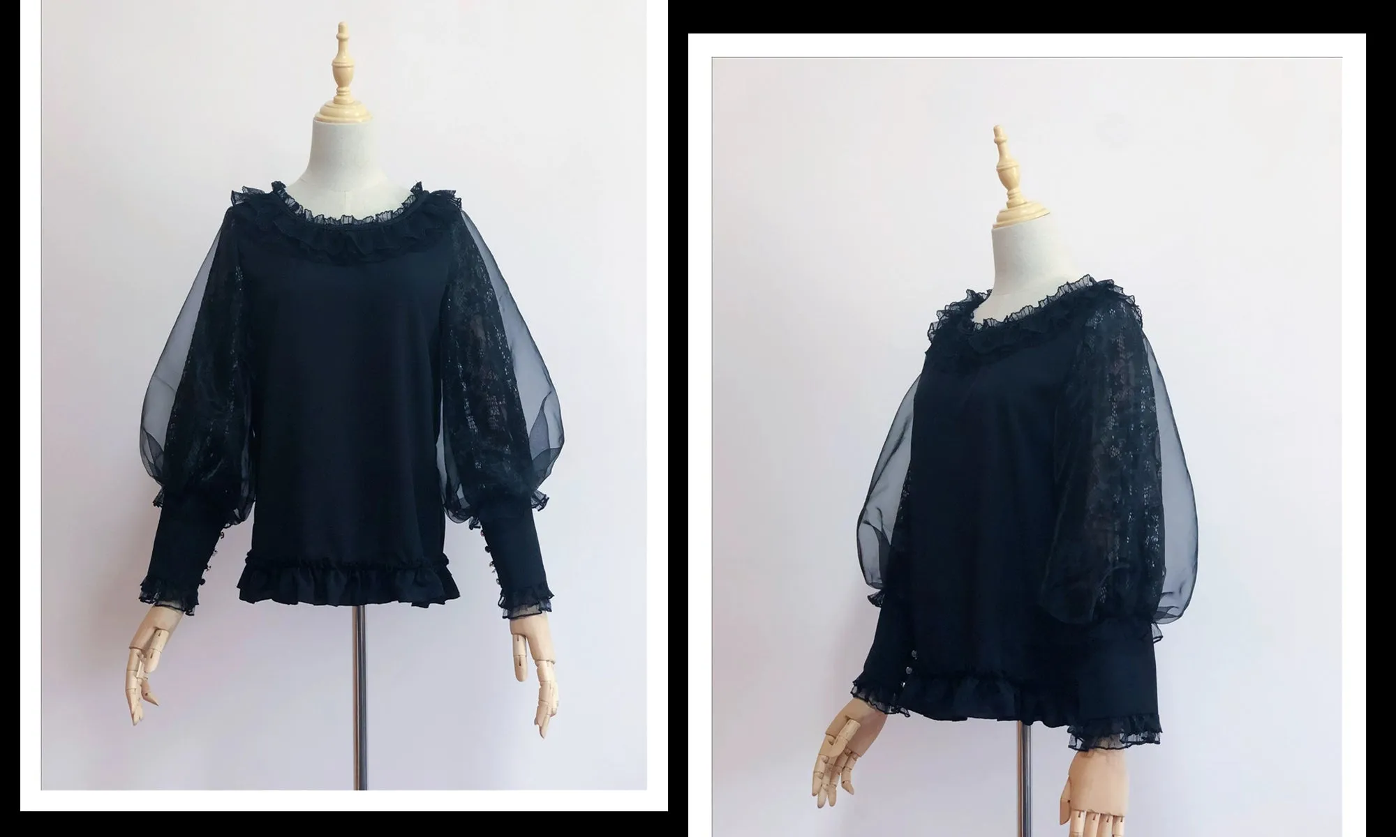 Airfreeing~Messiah~Elegant Lolita Shirt Double-layered Mutton Sleeve Blouse