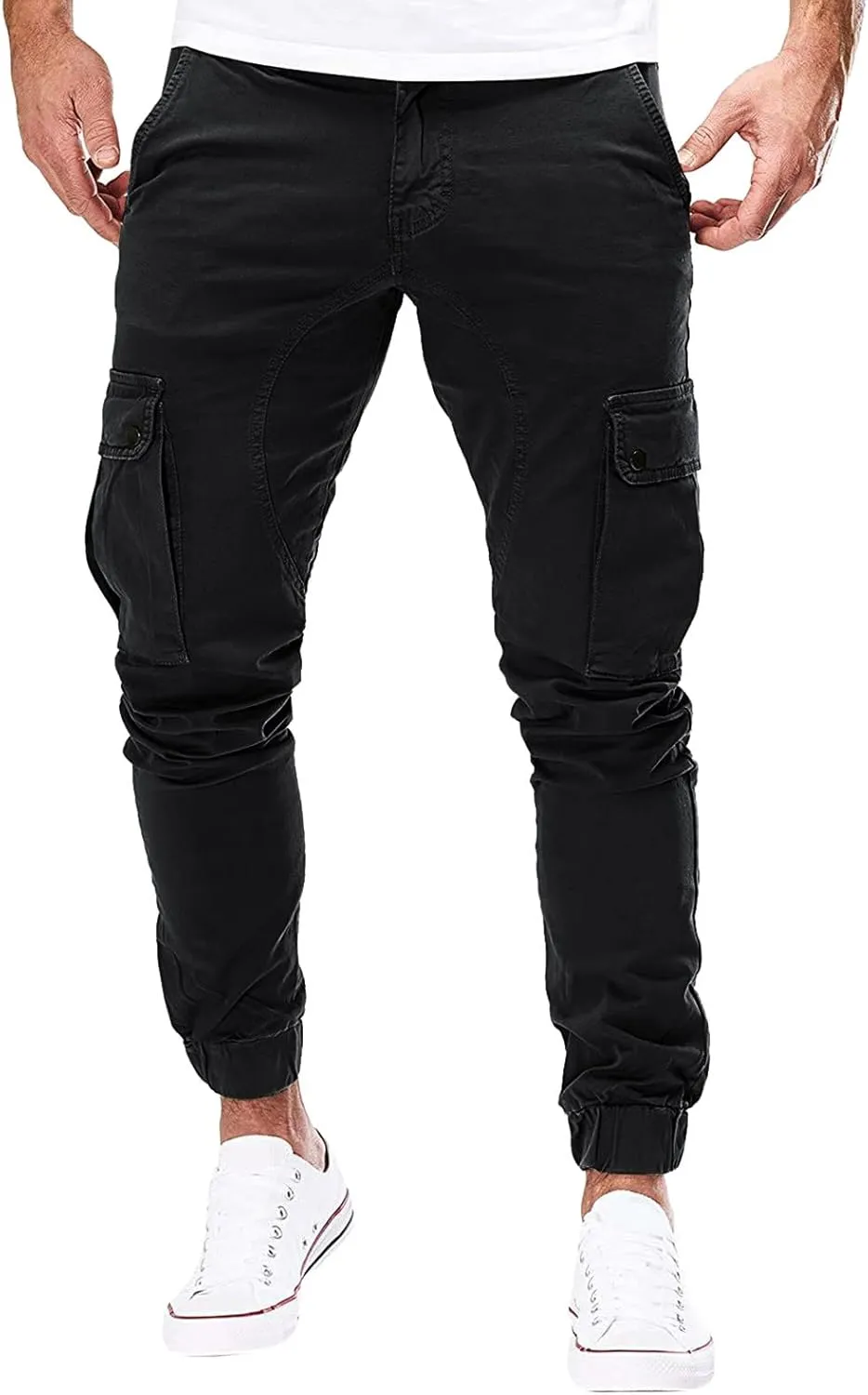 Big and Tall Sweatpants for Men & Winter Pants for Men Drawstring Cargo Flat Front Straight Fit Pants Outdoor Sports