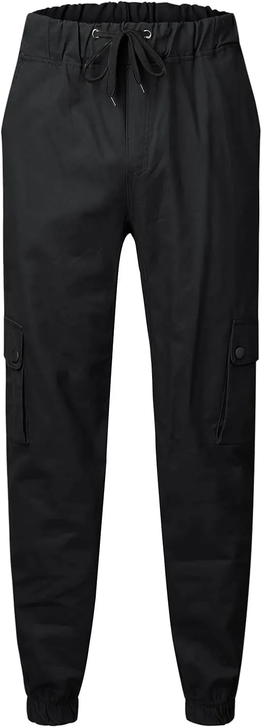 Big and Tall Sweatpants for Men & Winter Pants for Men Drawstring Cargo Flat Front Straight Fit Pants Outdoor Sports