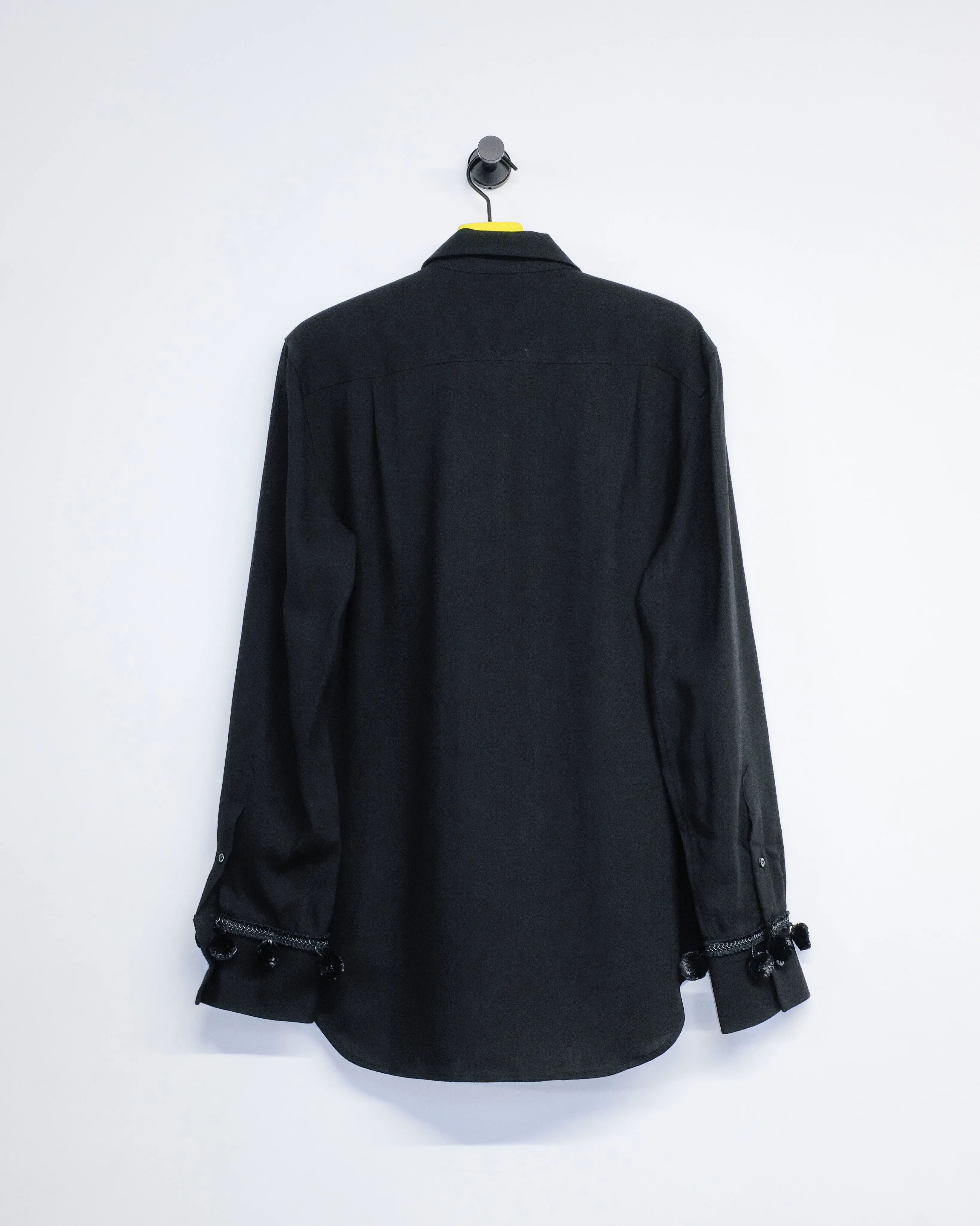 Black Viscose & Linen Menelik Shirt
