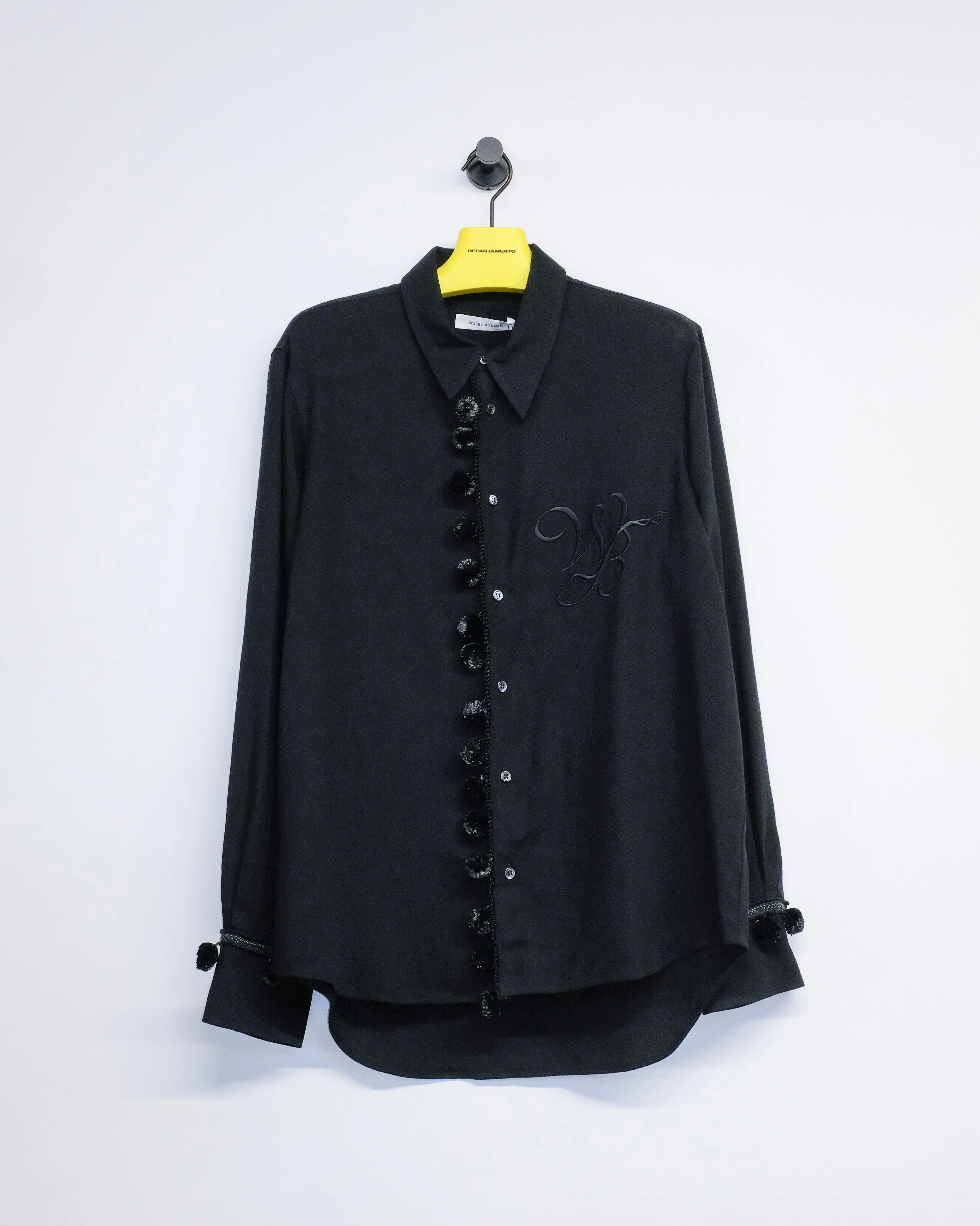 Black Viscose & Linen Menelik Shirt