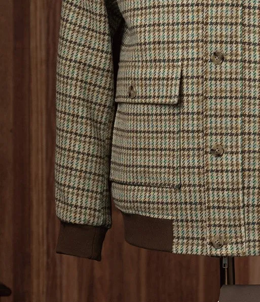 Checked Field Jacket & Brown Khaki Trousers