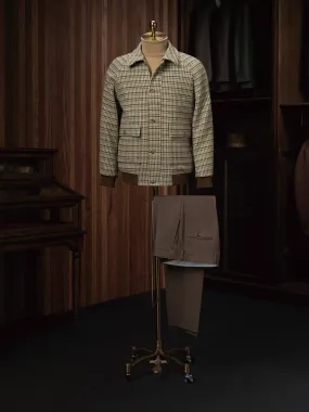 Checked Field Jacket & Brown Khaki Trousers