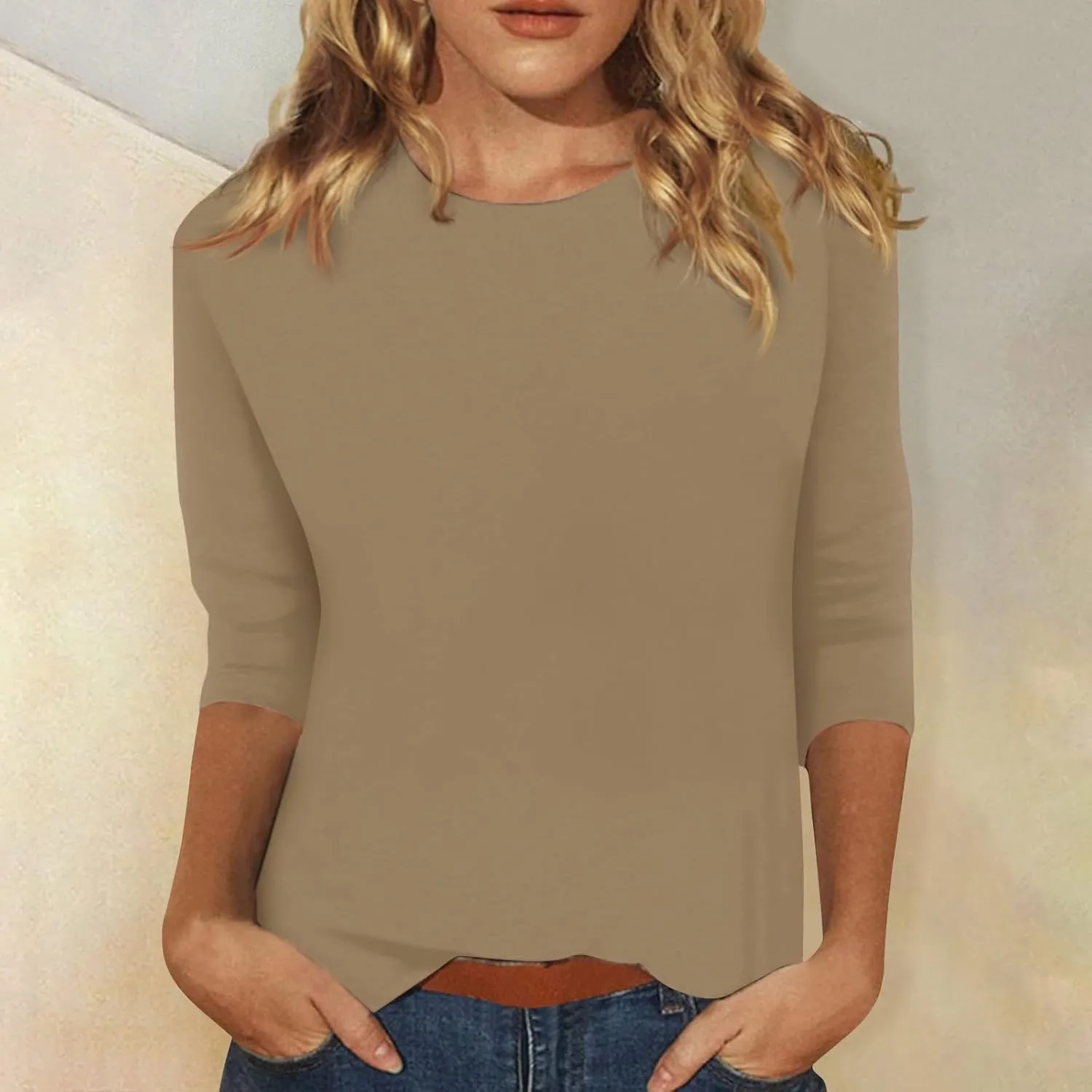 Classic Flowly Spring Top for Women Business Short Sleeve Cool Graphic T Shirt Women Wrinkle Free Round Neck