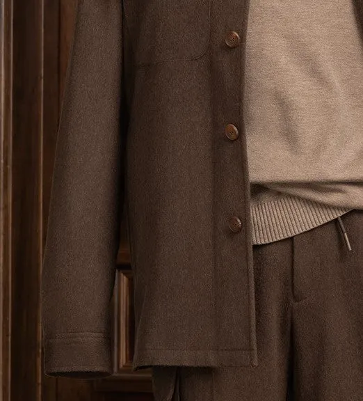 Earthy Brown Jacket & Cargo-Style Trousers