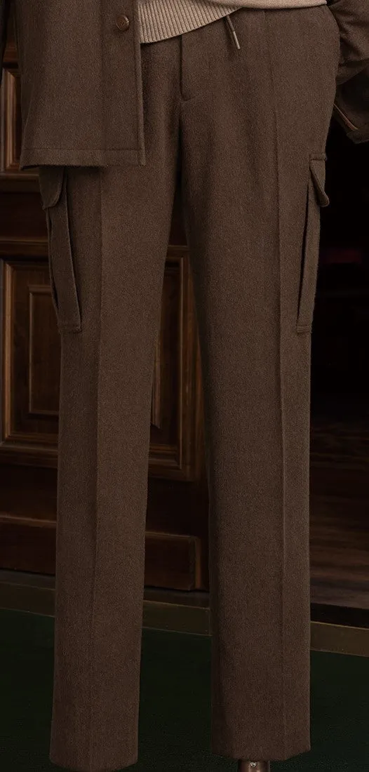 Earthy Brown Jacket & Cargo-Style Trousers