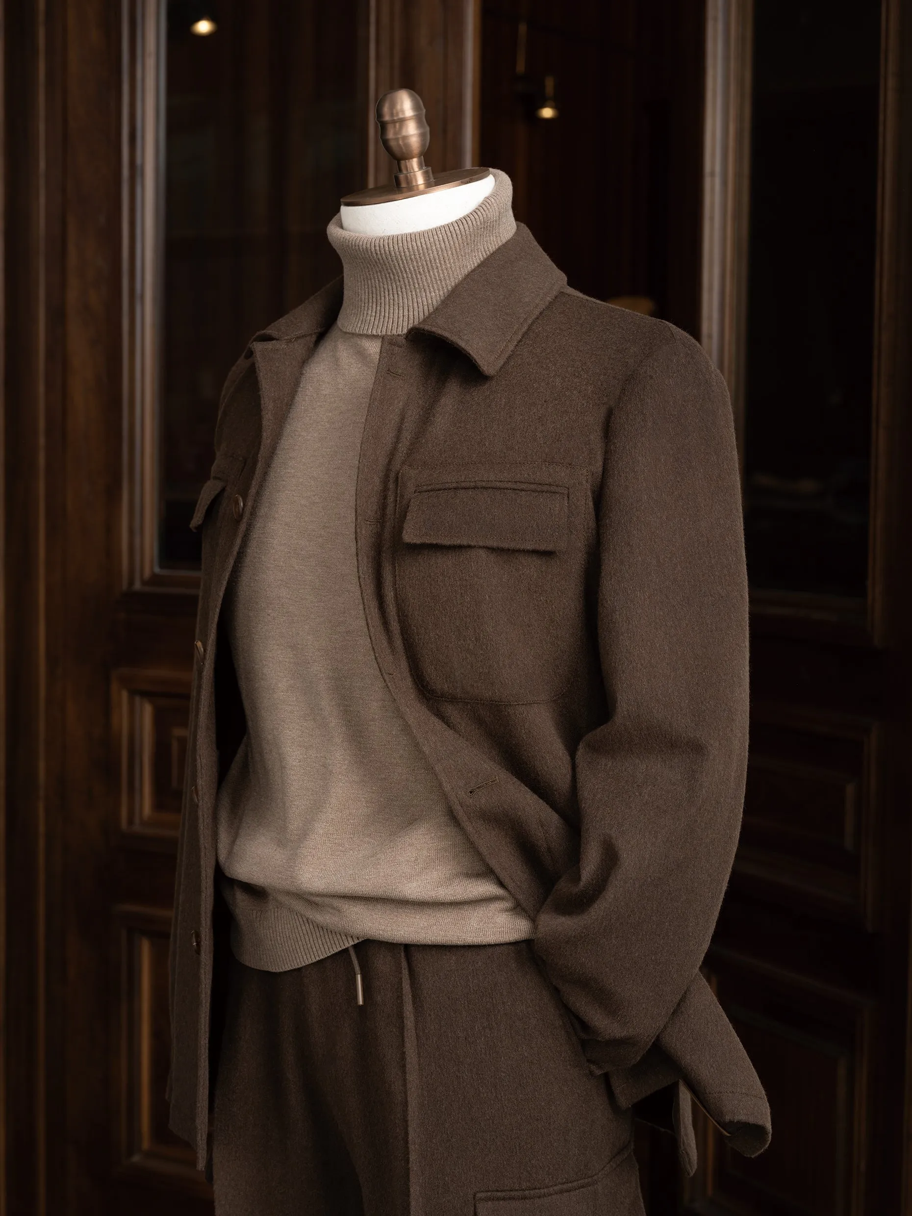 Earthy Brown Jacket & Cargo-Style Trousers