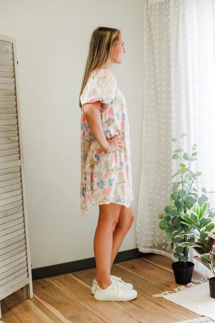 Floral Square Neck Dress