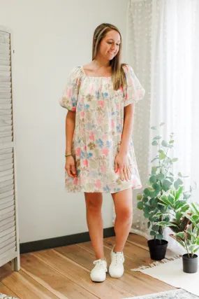 Floral Square Neck Dress