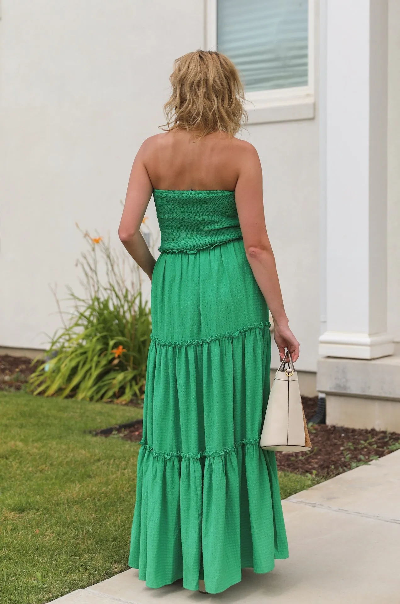 Green Tube Top Maxi Dress