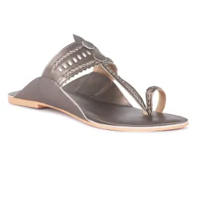 Handcrafted Bronze Cut Work Kolhapuri Flats