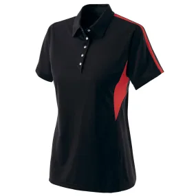 Holloway Women's Black/Scarlet Snag Resistant Shark Bite Polo