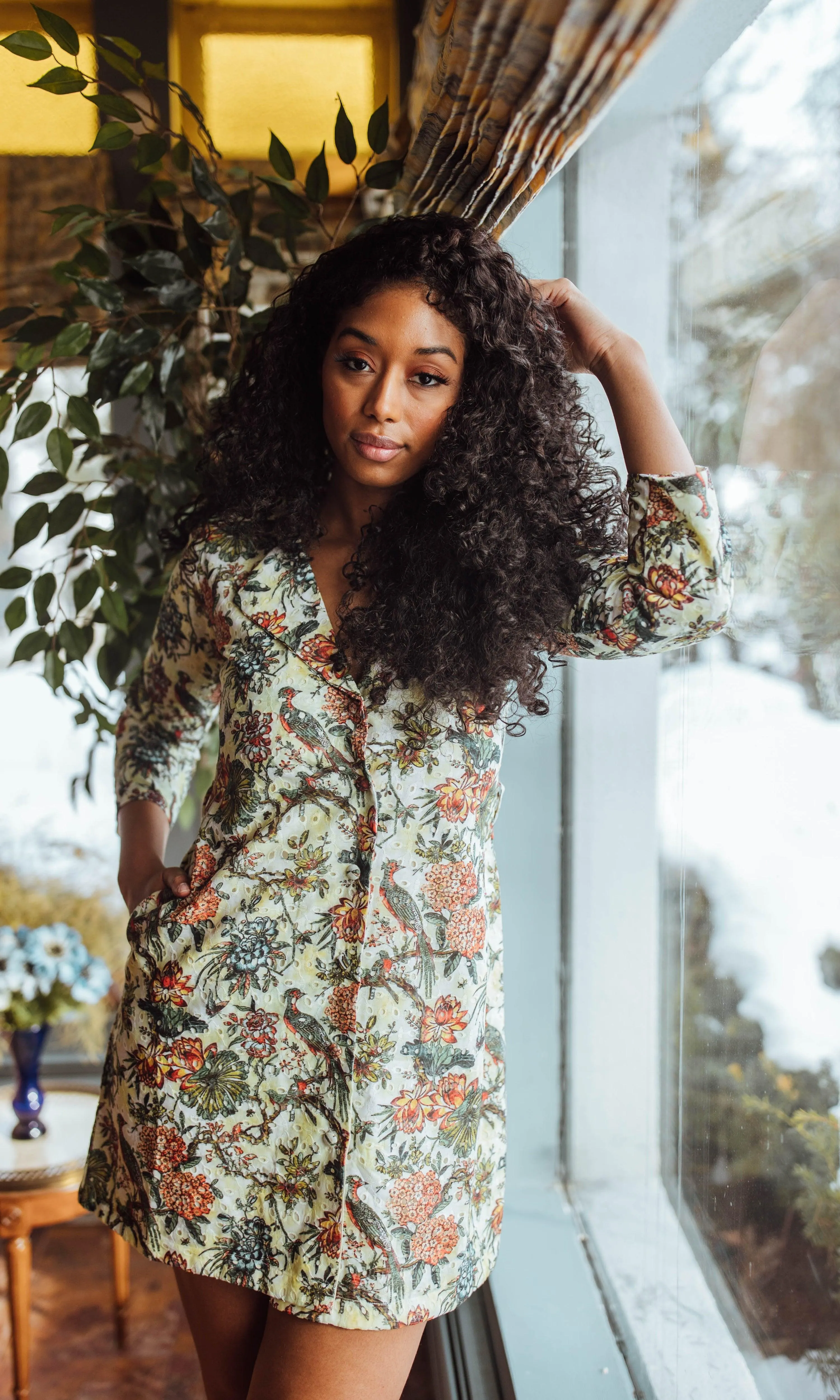 Jalen Blazer Dress with Eyelet Embroidery
