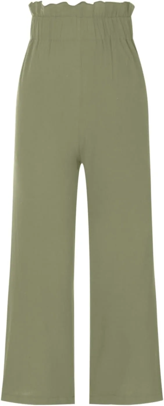 JOAU Women's Solid Wide Leg Palazzo Lounge Pants Casual Straight Leg High Waist Stretch Pants Relaxed Fit Comfy Trousers