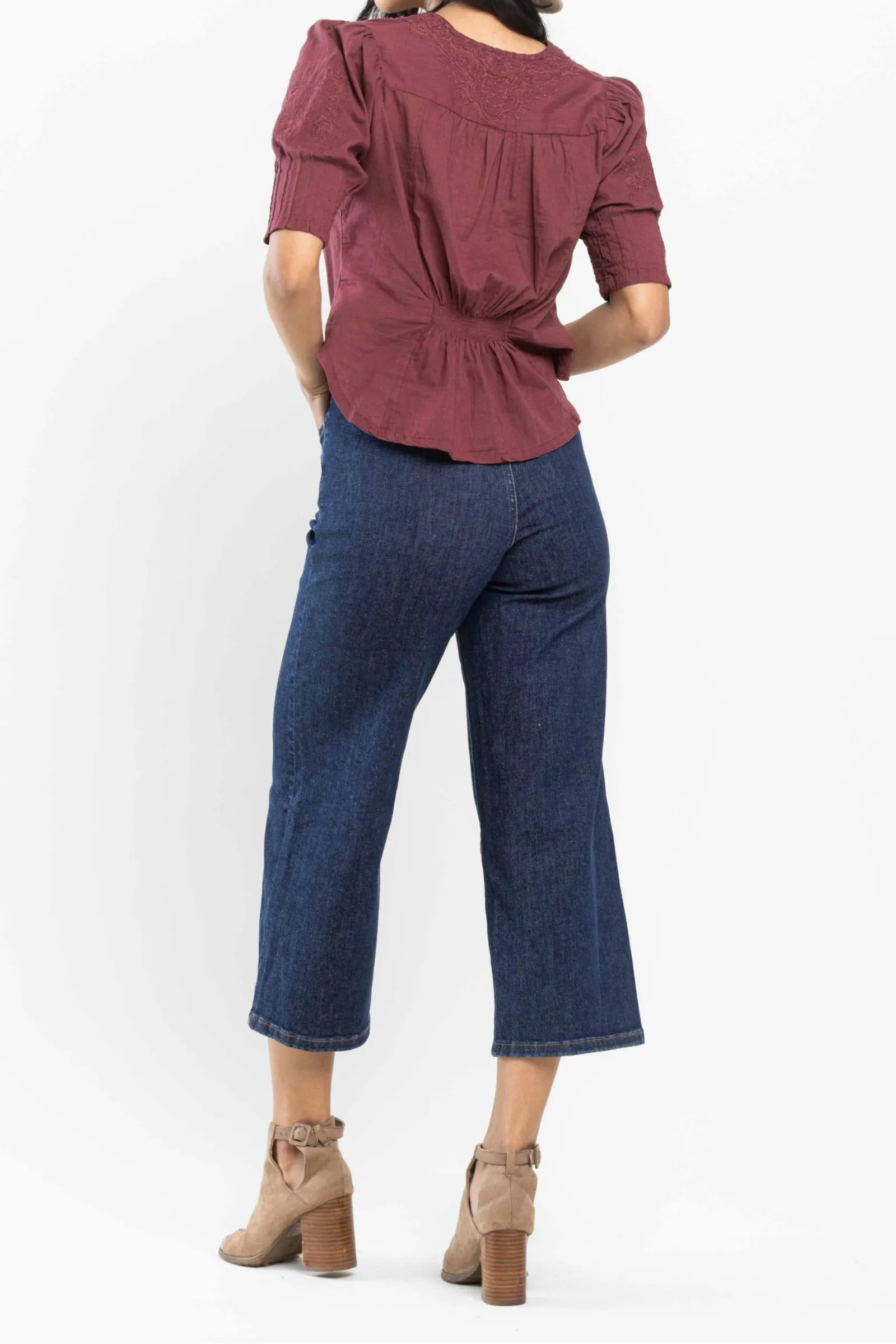 Judy Blue High Waist Tummy Control Tailored Crop Wide