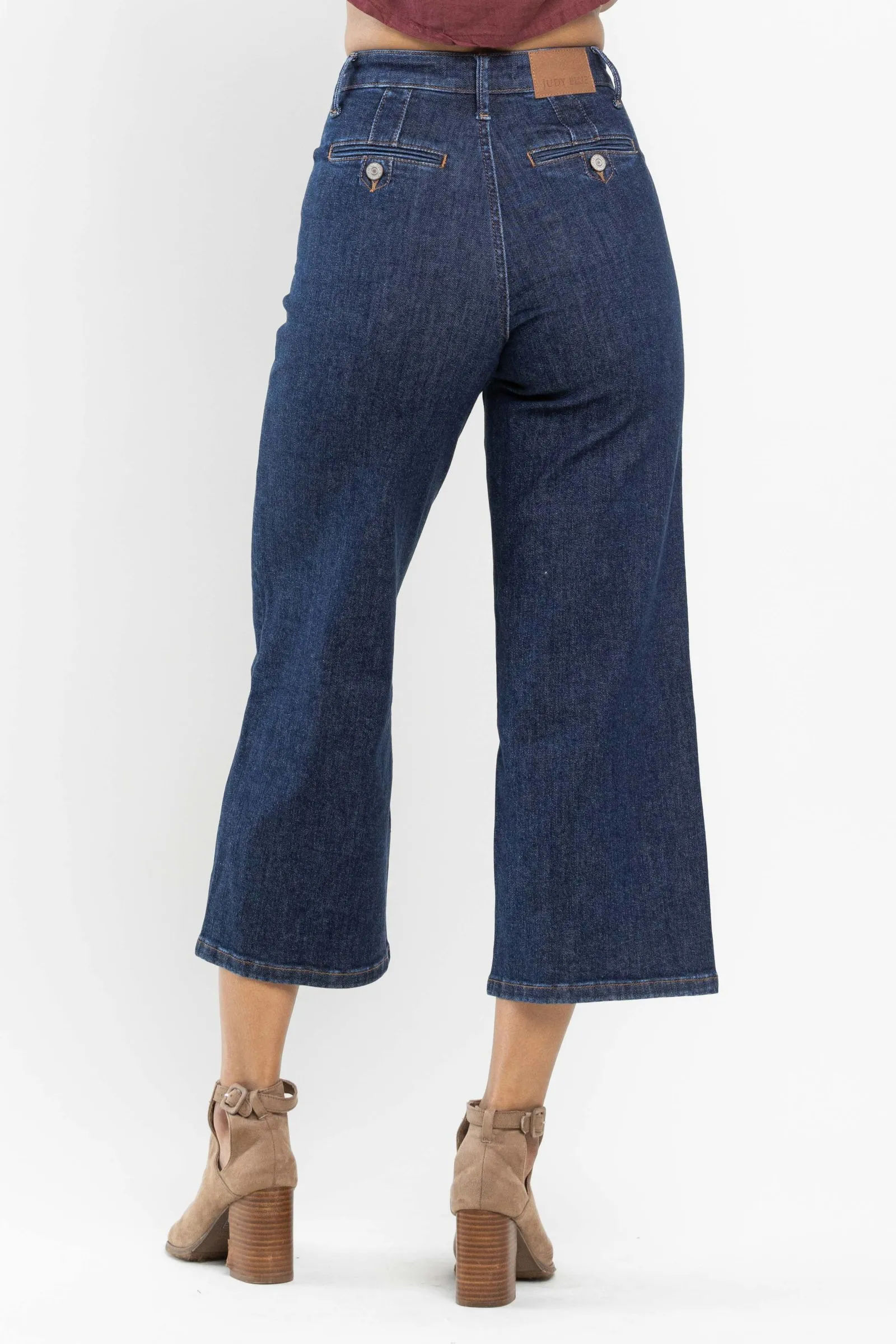 Judy Blue High Waist Tummy Control Tailored Crop Wide