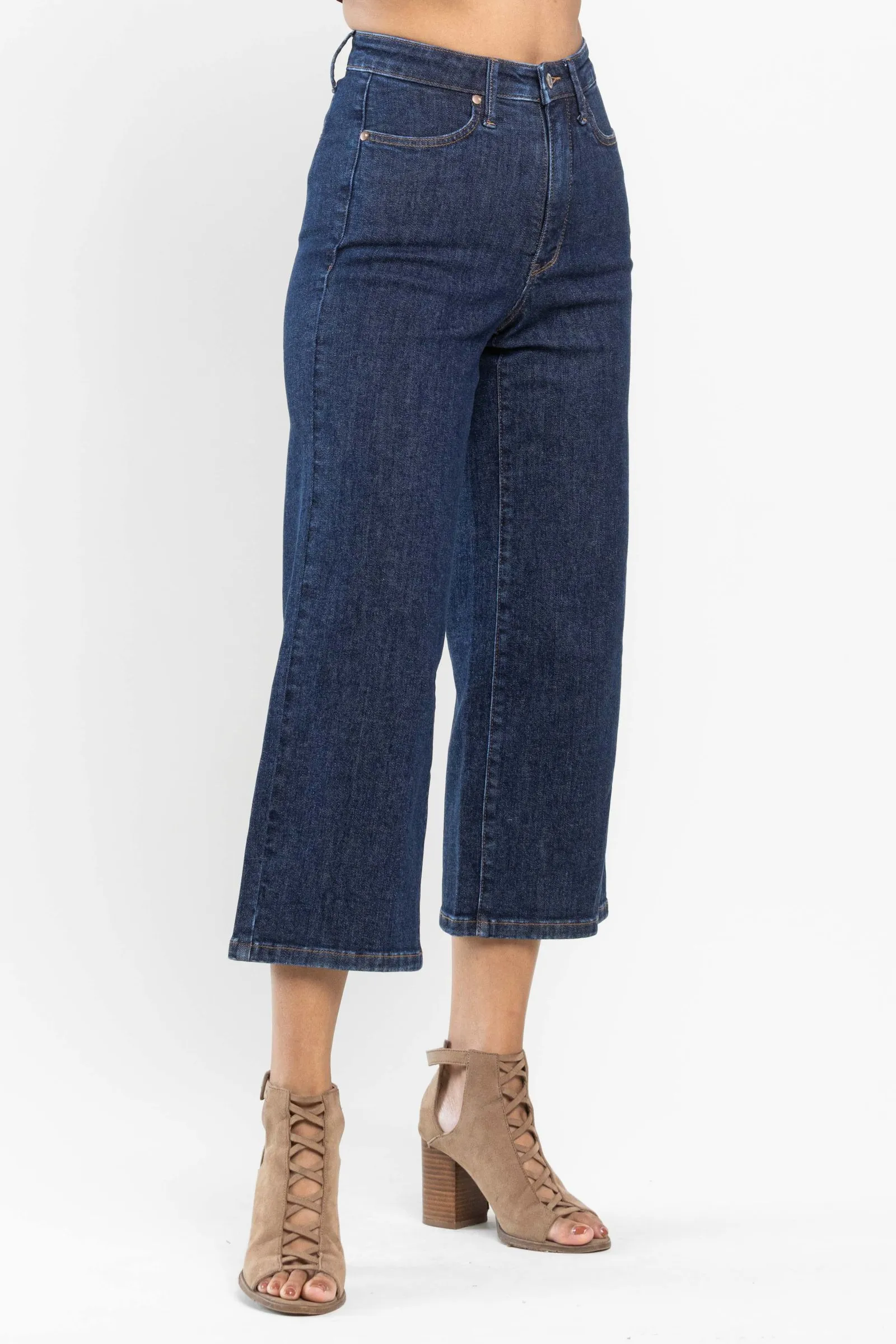 Judy Blue High Waist Tummy Control Tailored Crop Wide