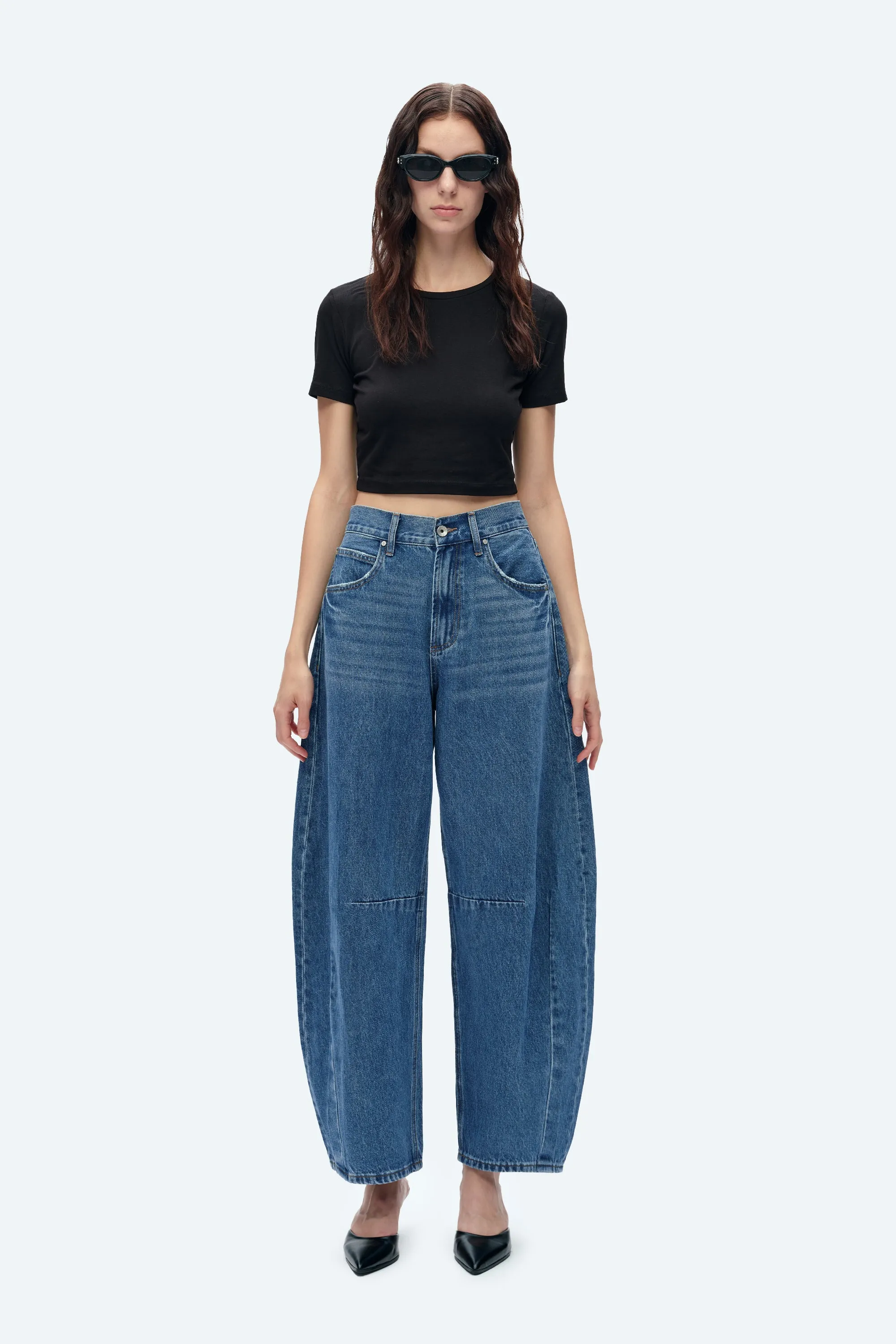 Katia Tailored Barrel Leg Denim Jeans