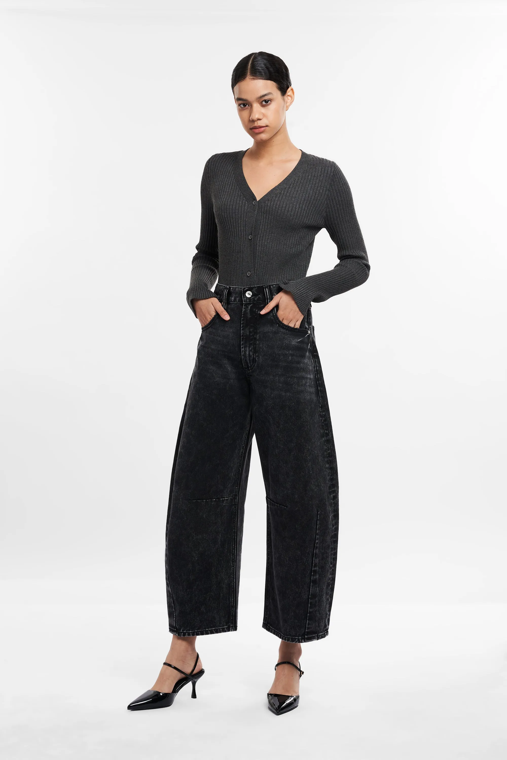 Katia Tailored Barrel Leg Denim Jeans