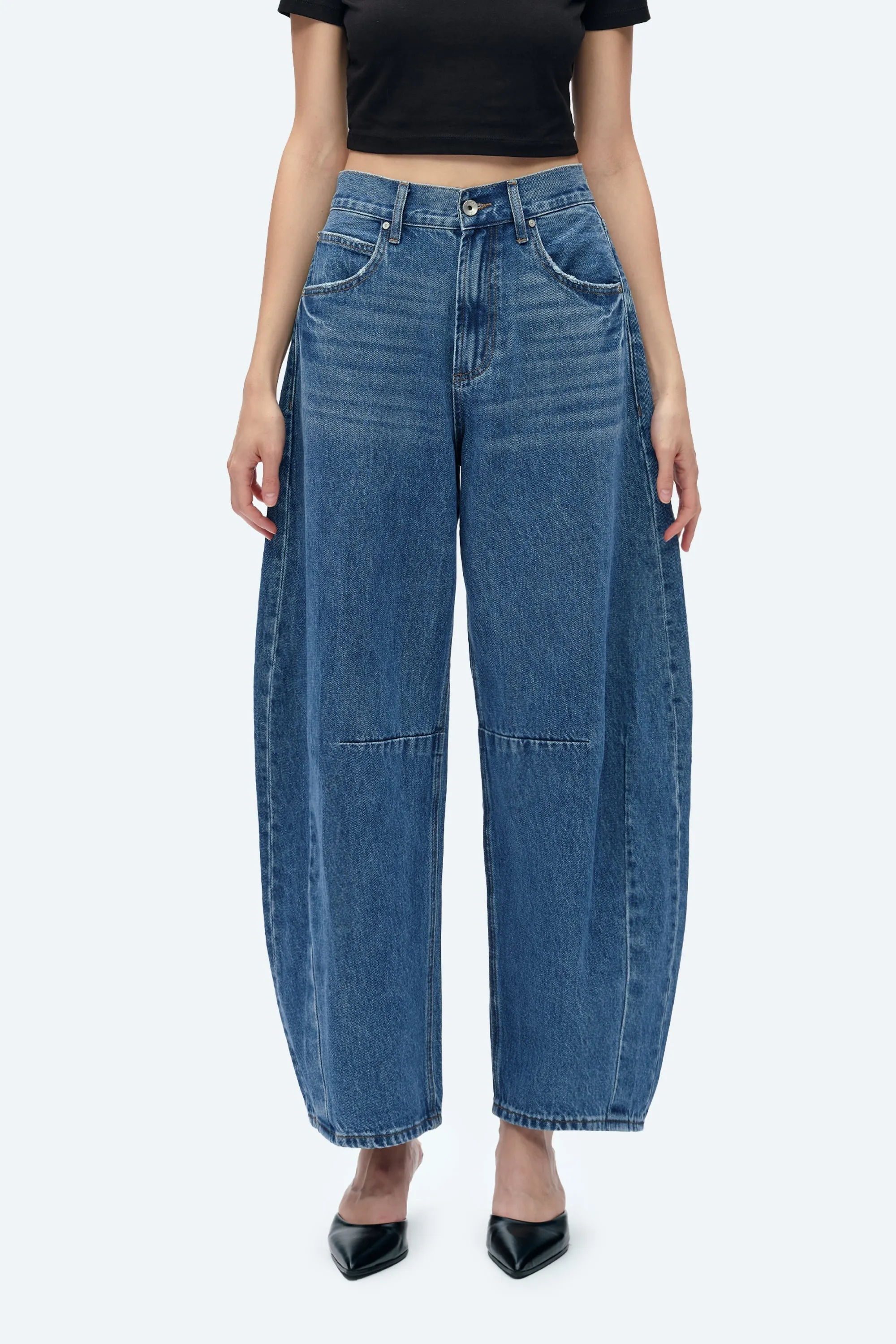 Katia Tailored Barrel Leg Denim Jeans