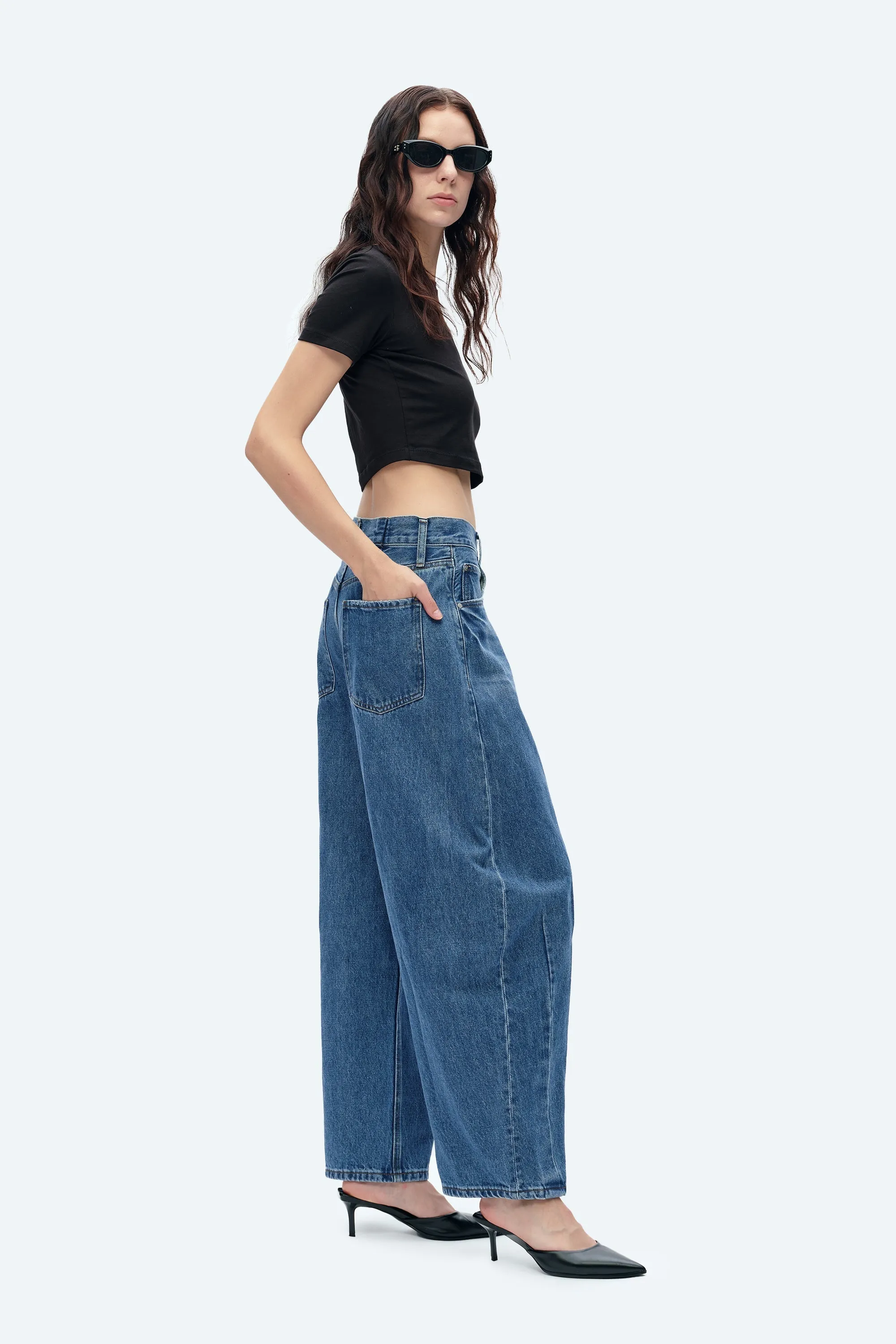 Katia Tailored Barrel Leg Denim Jeans