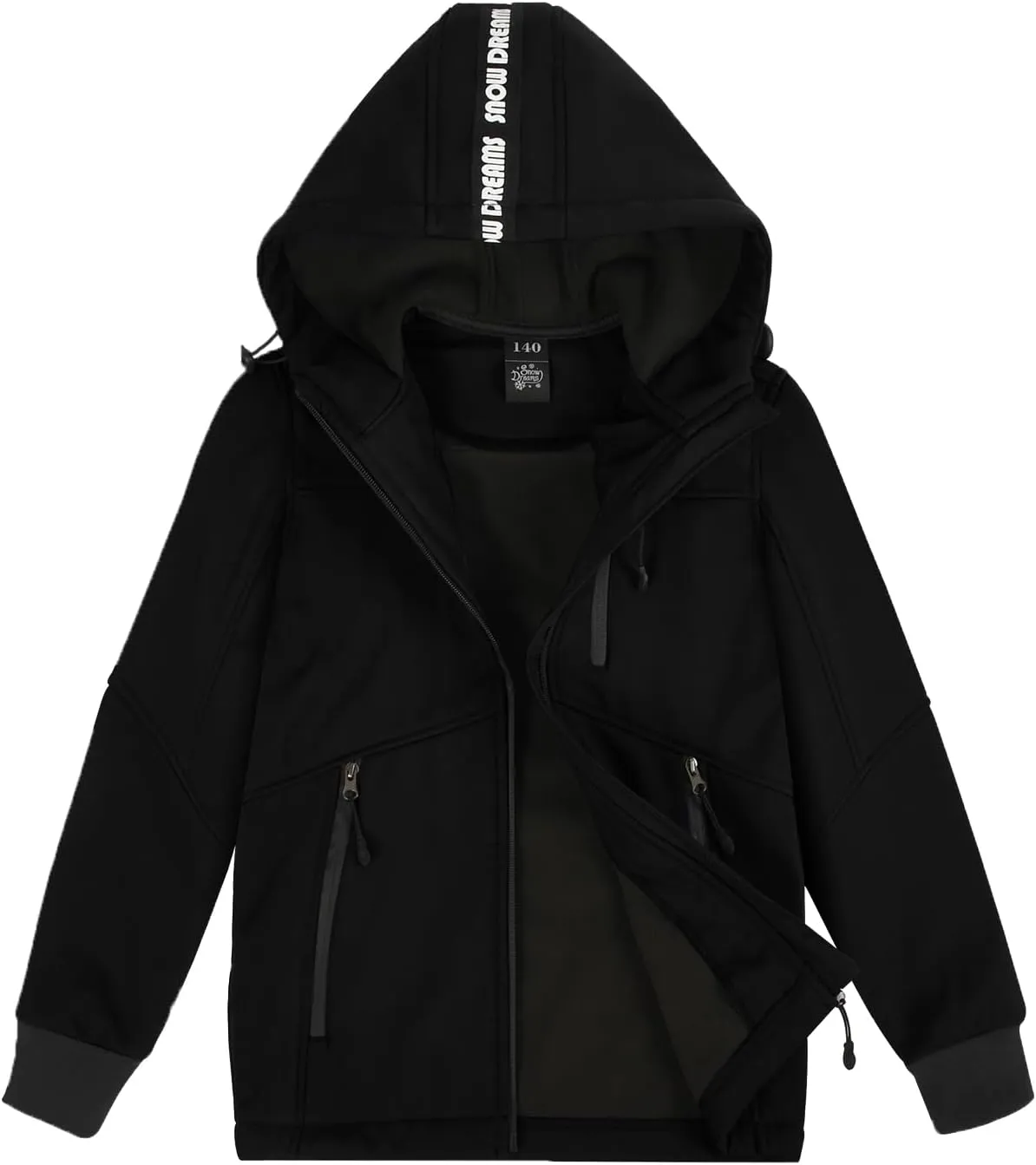 Lansbojun Boys Spring Jacket Waterproof Soft Shell Jacket Hooded Coat Full Zip