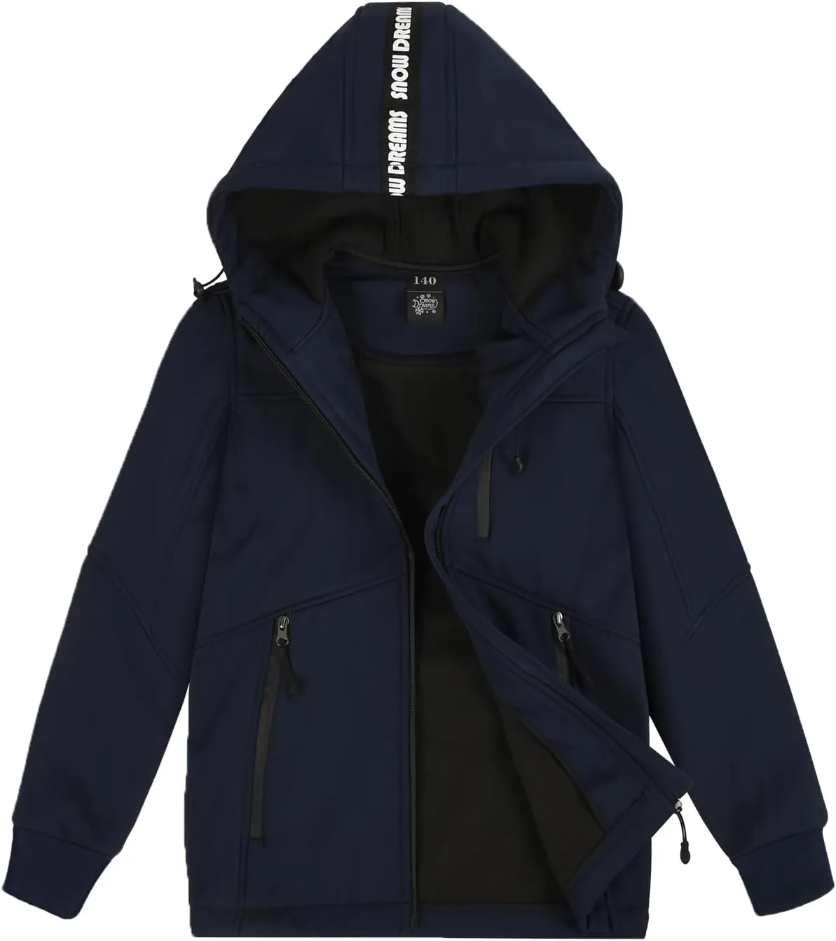 Lansbojun Boys Spring Jacket Waterproof Soft Shell Jacket Hooded Coat Full Zip