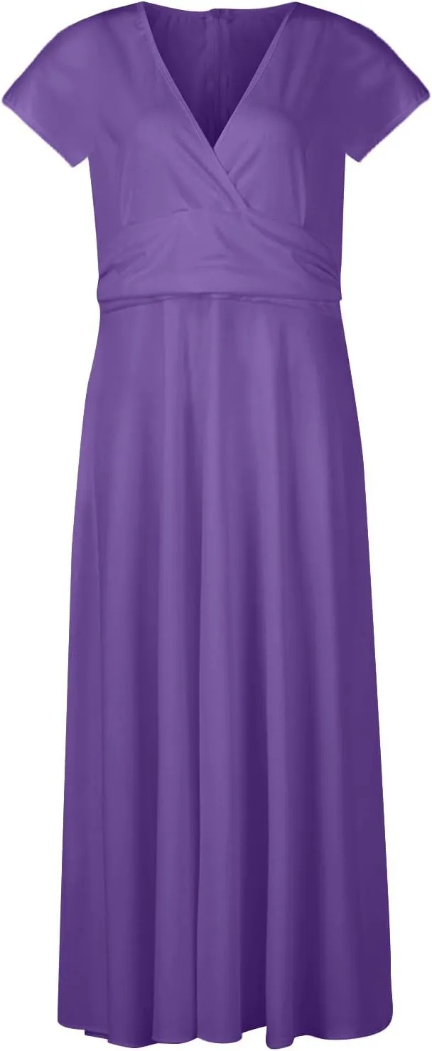 Lavender Dress for Women Elegant High Waist Strapless Stylish Dressers Casual Spring Dresses 2025 Solid Color Plus Size Dress
