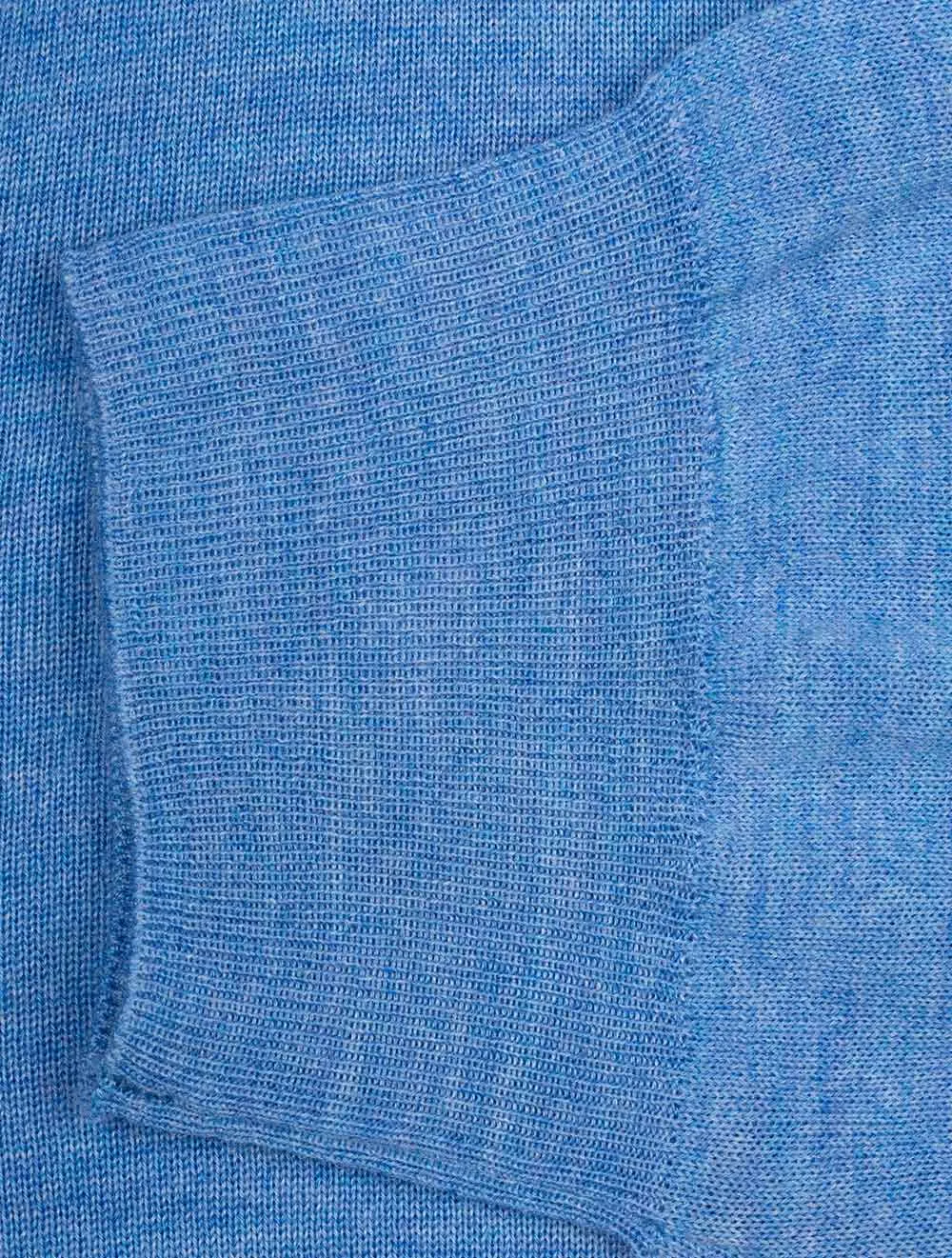 Long Sleeve Polo Zip Light Blue