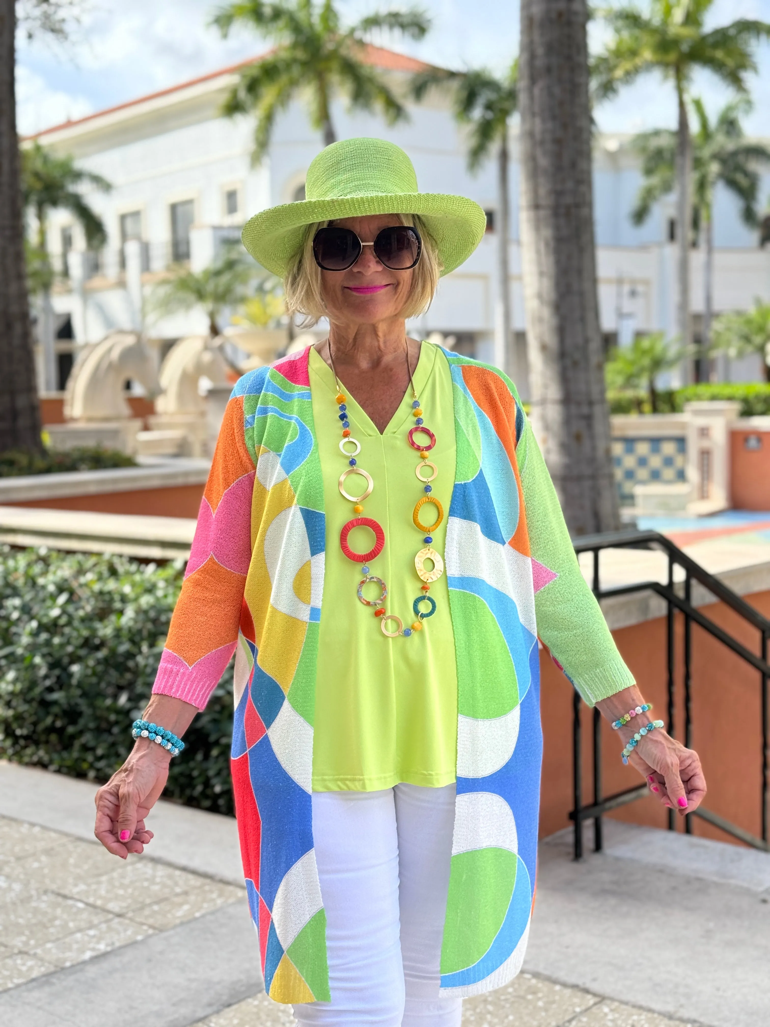 LULU-B LIME TAILORED V TANK