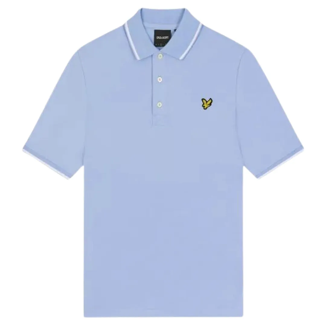 Lyle Scott Brand Chest Logo Light Blue Polo Shirt