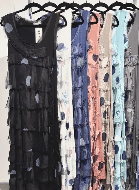 Maxi Sleeveless Dress with Polka Dots