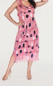 Maxi Sleeveless Dress with Polka Dots