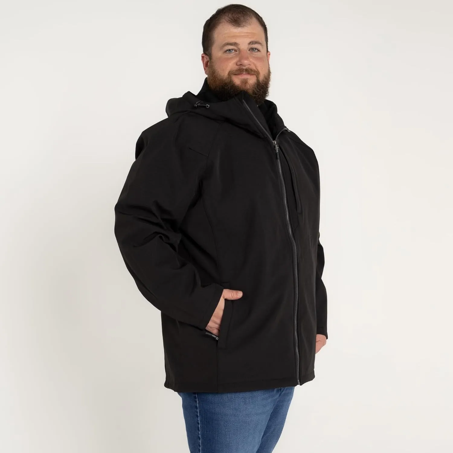 Men's Big 2XL-7XL Cyclone Stretch Soft Shell Hooded Jacket Coat