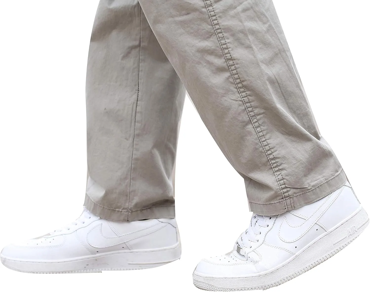 Men's Cotton Lightweight Twill Relaxed Fit Elastic Waist Pant with Pockets