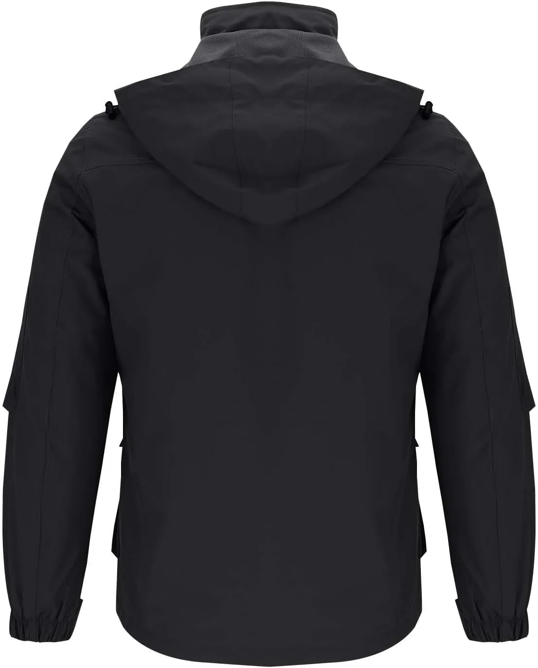 Men's Winter Jacket Lightweight Breathable Coats Warm Cargo Jackets Multi Pockets Stand Collar Jacket with Hooded