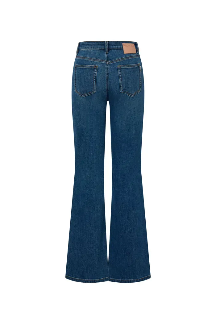 Nora Cropped Flare Jeans in Stretch Denim