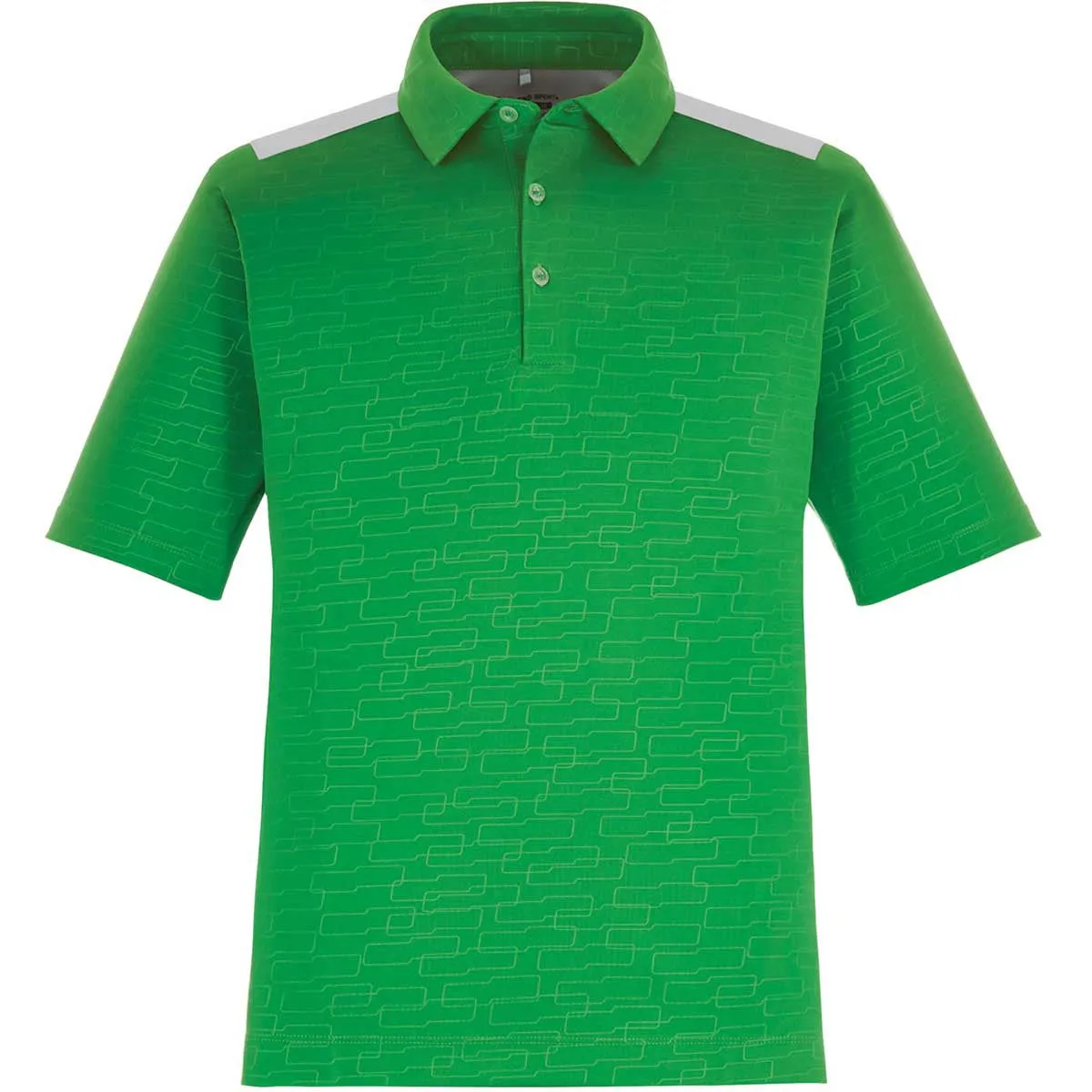 North End Men's Green Flash Performance Embossed Print Polo