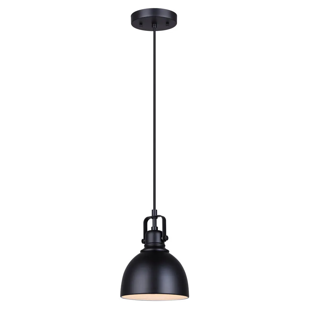 Pendant Light - Canarm POLO Matte Black Pendant Light, IPL622A01BK