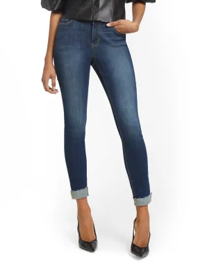 Petite Lexi Mid-Rise Super-Skinny Jeans - Foxy Blue