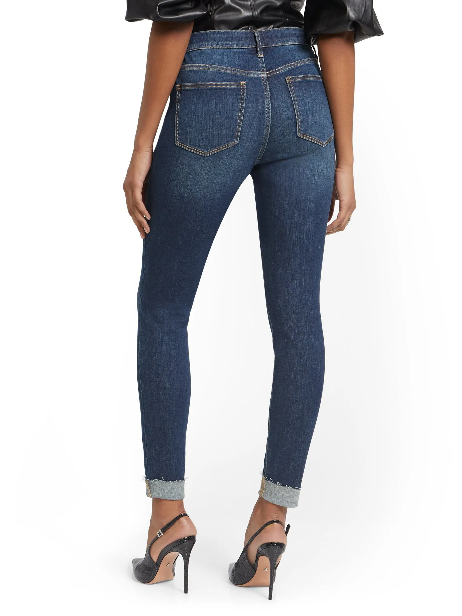 Petite Lexi Mid-Rise Super-Skinny Jeans - Foxy Blue