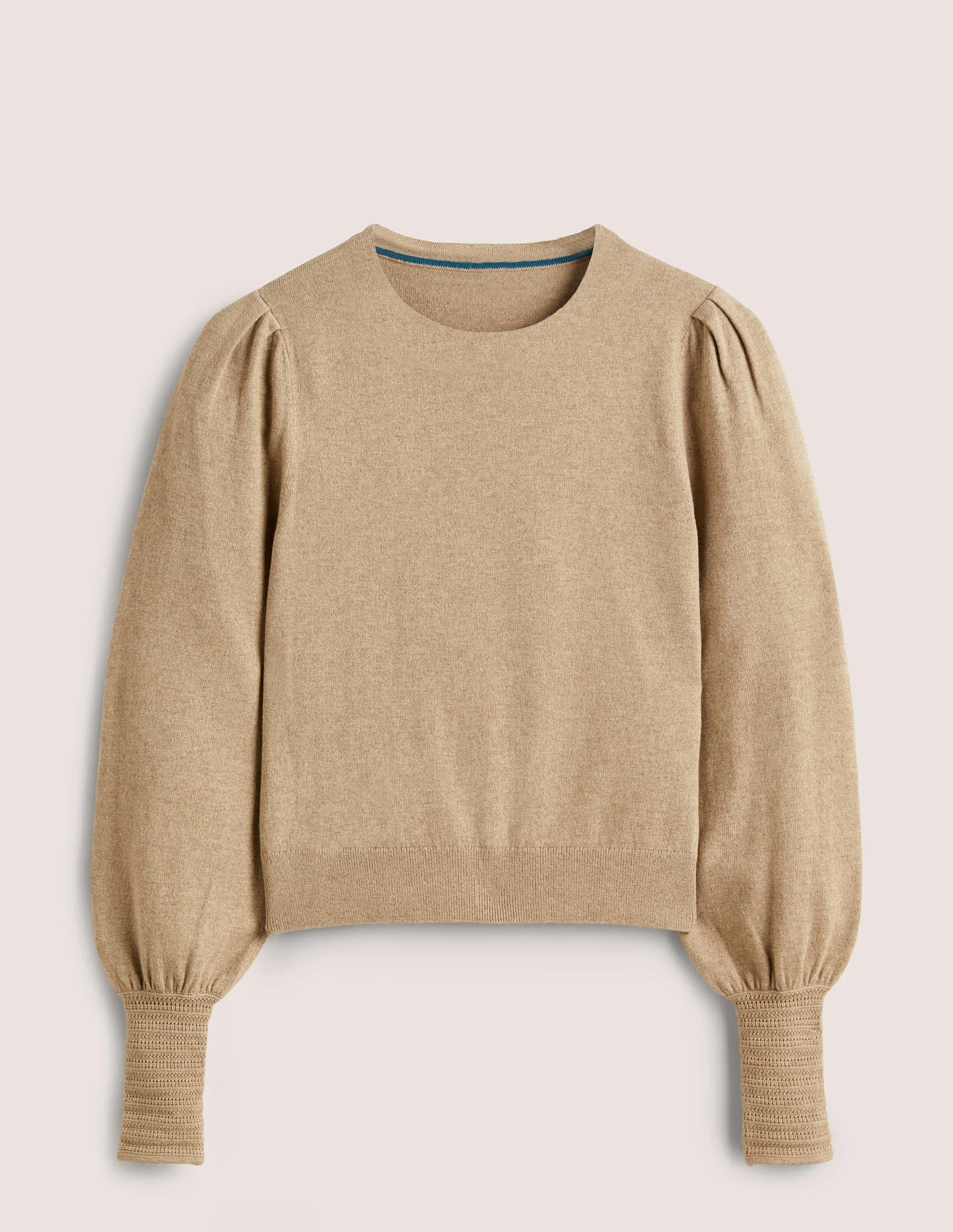Pointelle-Detailed Jumper-Mink Melange