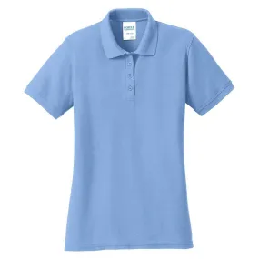 Port & Company Women's Light Blue Core Blend Pique Polo