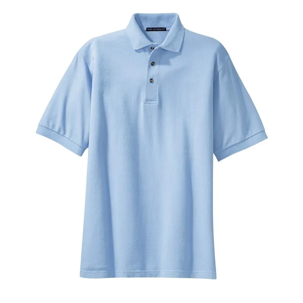 Port Authority Men's Light Blue Short Sleeve Cotton Pique Knit Polo