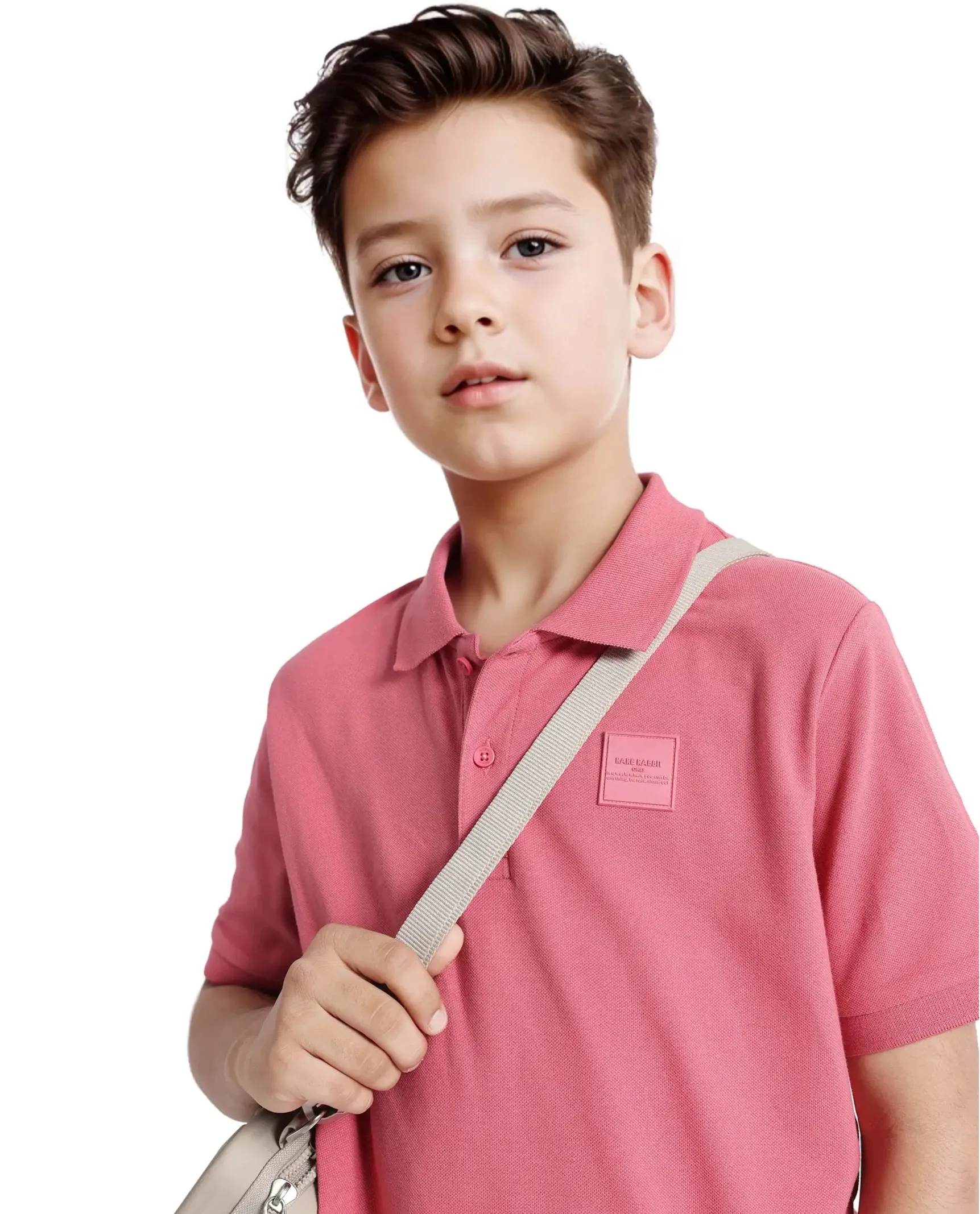 Rare Ones Kids Aran Pink Cotton Short Sleeve Polo Neck Applique Polo