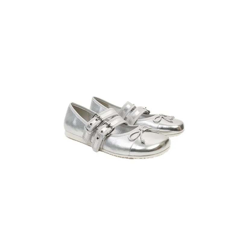 Silver Minimalist Flat With Adjustable Strap